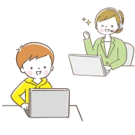 1対1のオンラインそろばん指導のイメージ